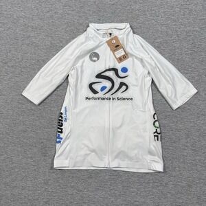 WYN Republic Cycling Jersey Mens Large White Performance in Science Full Zip